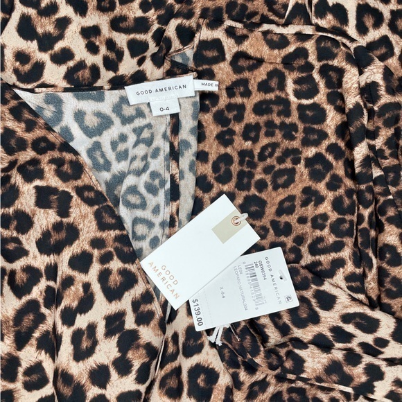 Good American Leopard Print Kimono Silhouette Coverup‎ Robe - Picture 4 of 5